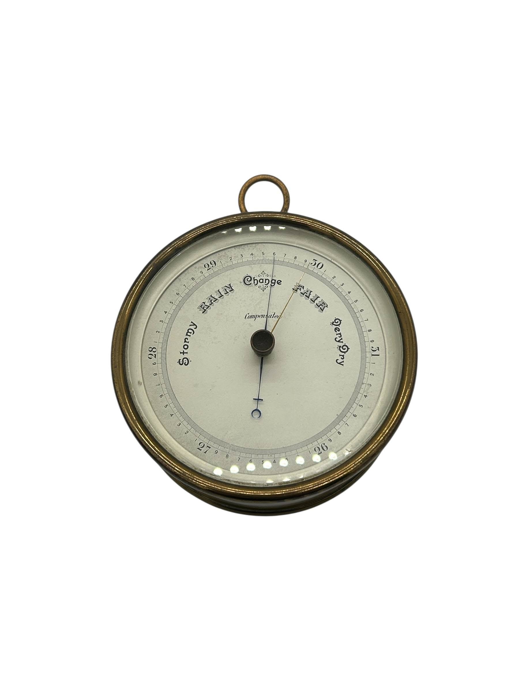 Antique compensating aneroid wall Barometer