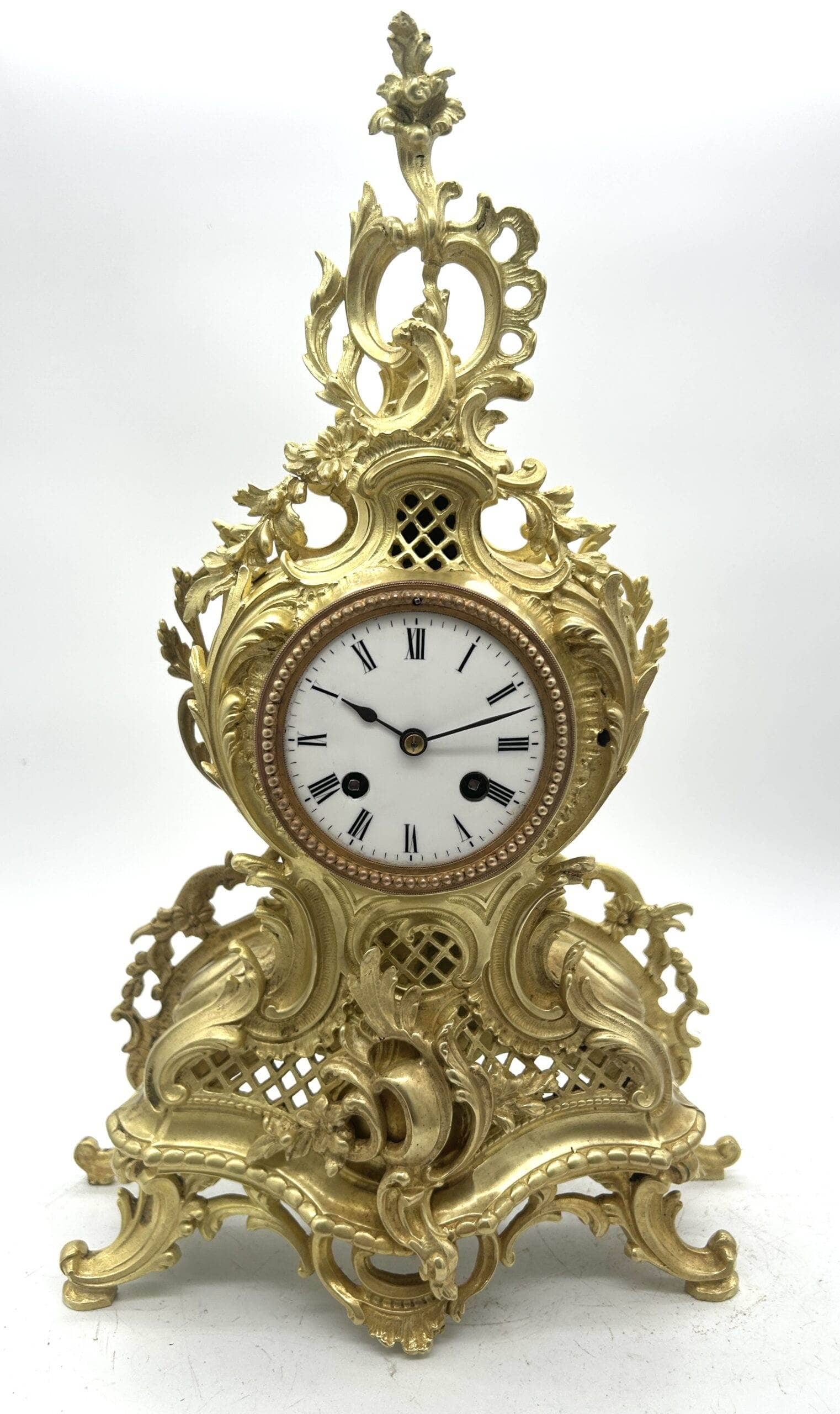 Antique French bronze ormolu 8 day mantel clock -ca 1870 - Image 6