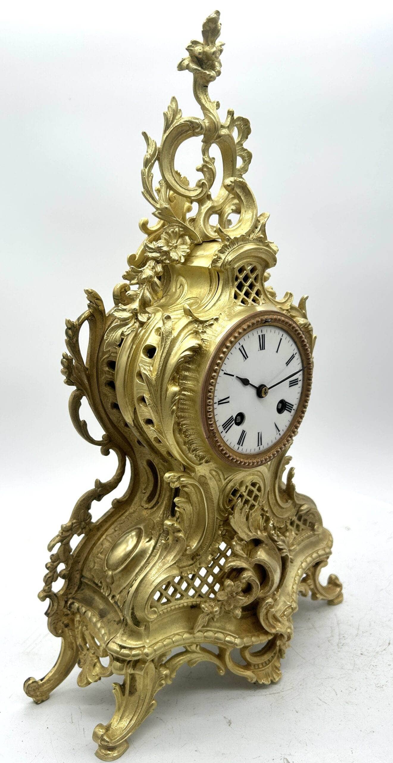 Antique French bronze ormolu 8 day mantel clock -ca 1870 - Image 7