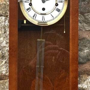 Vintage Blonde Mahogany Hermle & john Veinna wall clock – Westminster chime