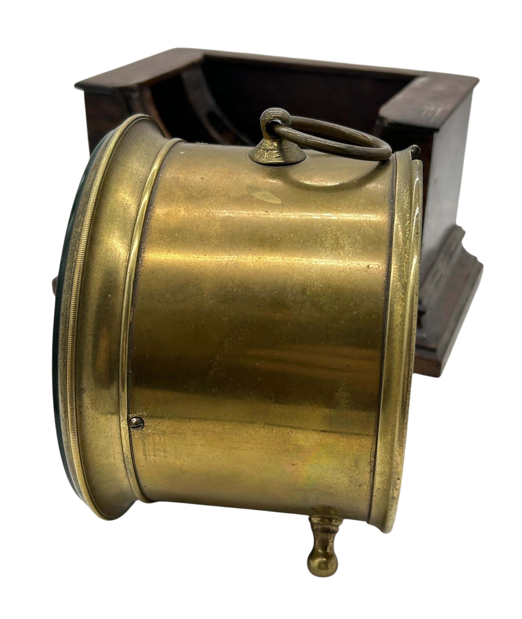 Fabulous Bulkhead ships Clock on Oak stand – ca1910 - Image 3