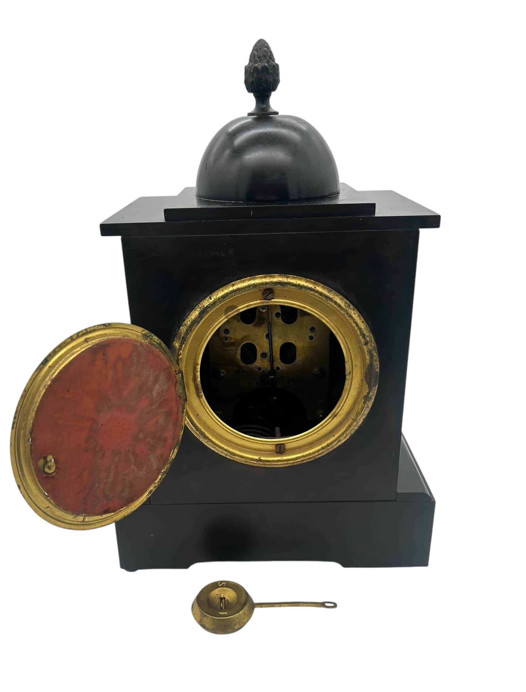 Lovely American Ansonia Slate Mantel Clock – ca1900 - Image 6