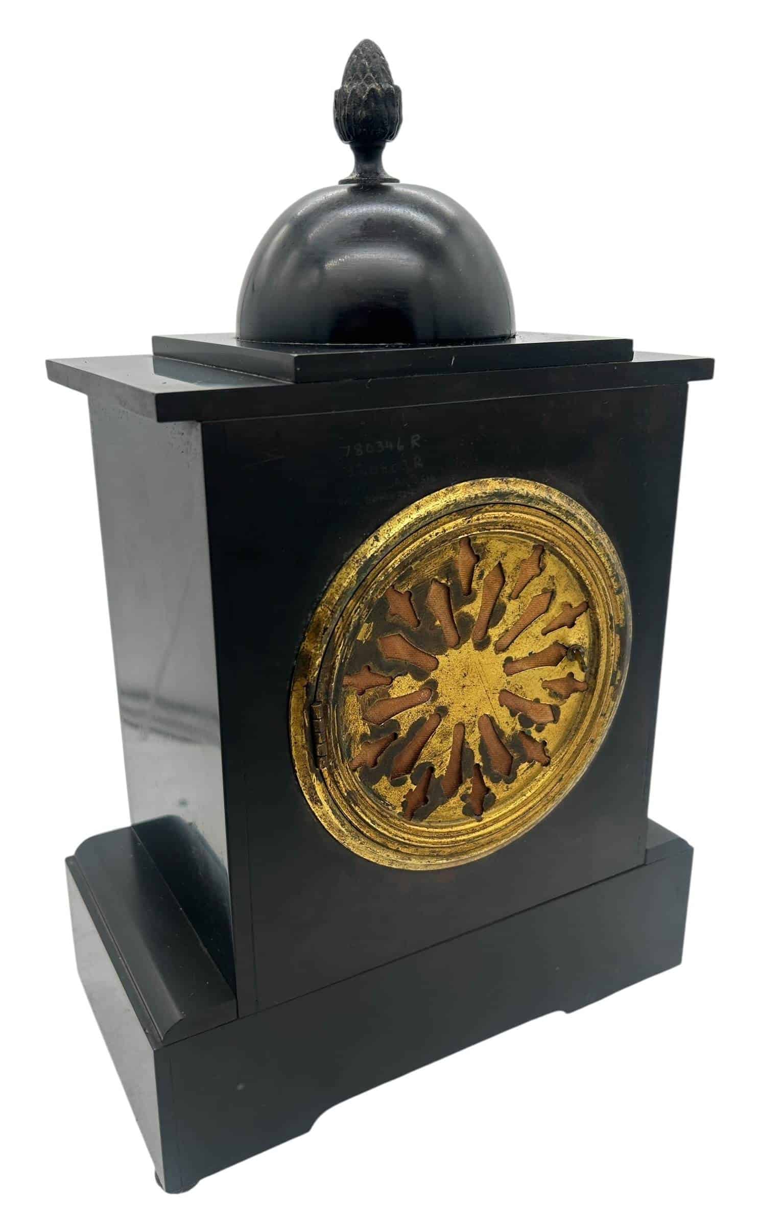 Lovely American Ansonia Slate Mantel Clock – ca1900 - Image 5