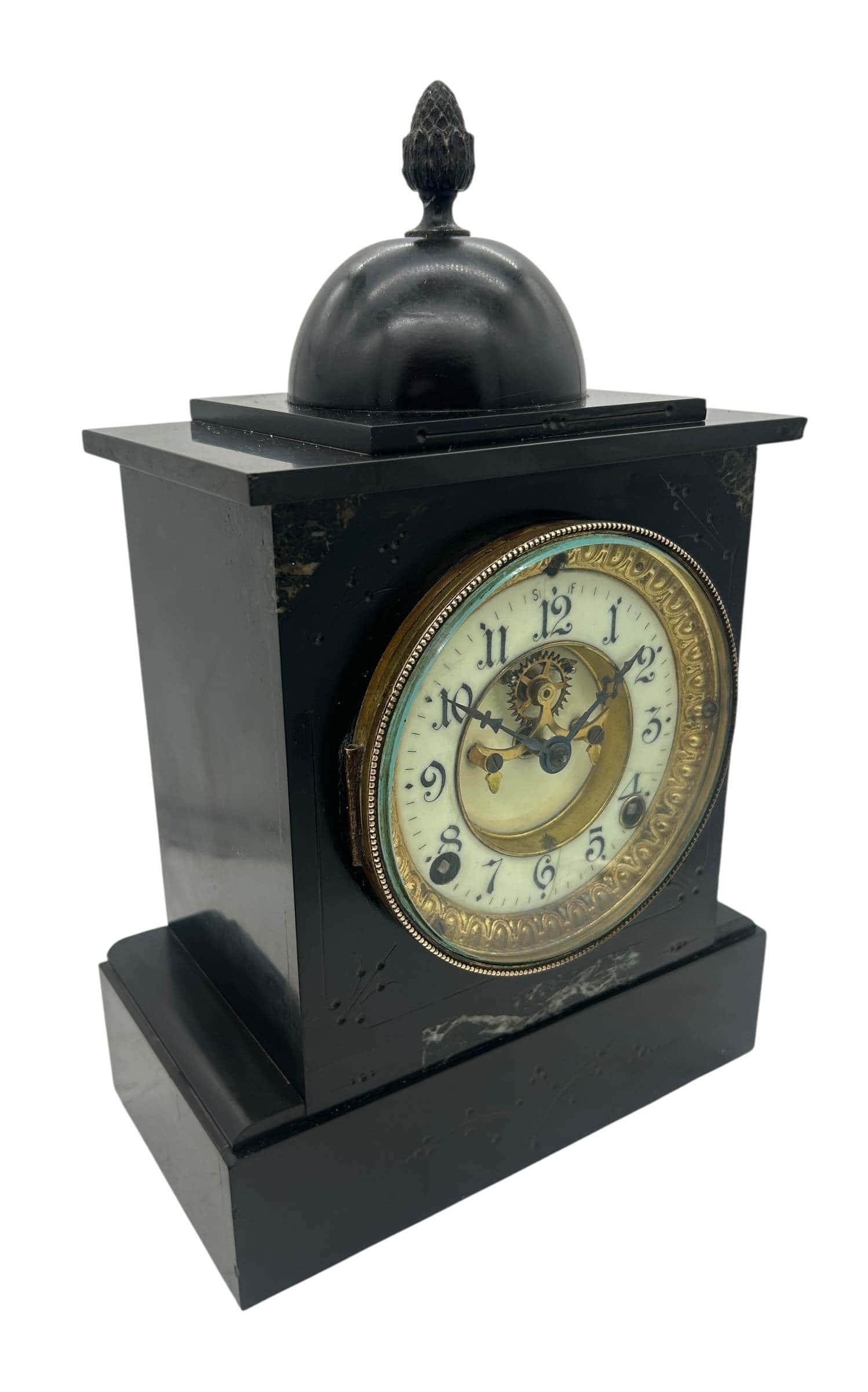 Lovely American Ansonia Slate Mantel Clock – ca1900 - Image 8