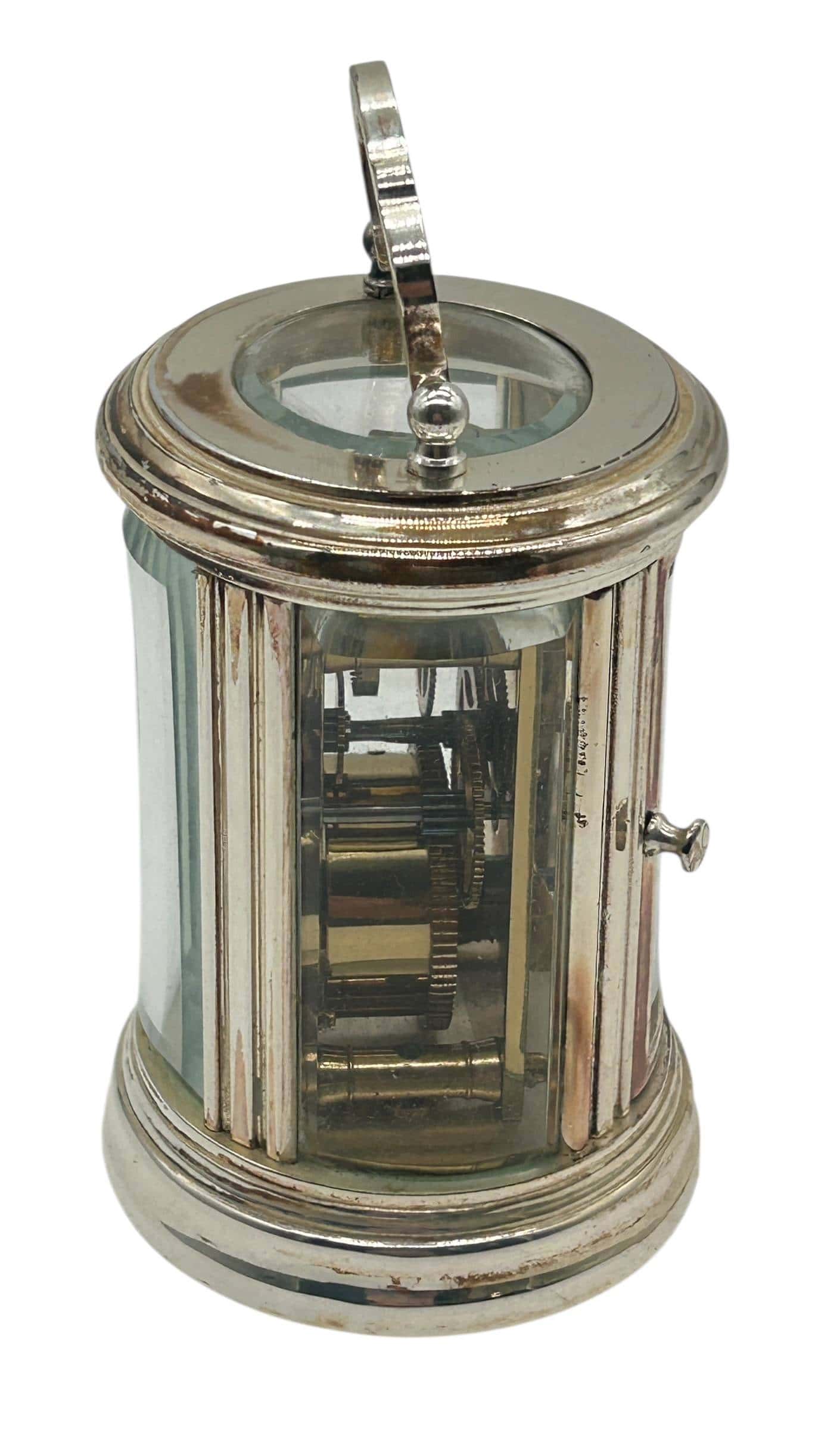Rare L Epee Miniature Oval Carriage Clock – French Silver Plated 8-Day Movement