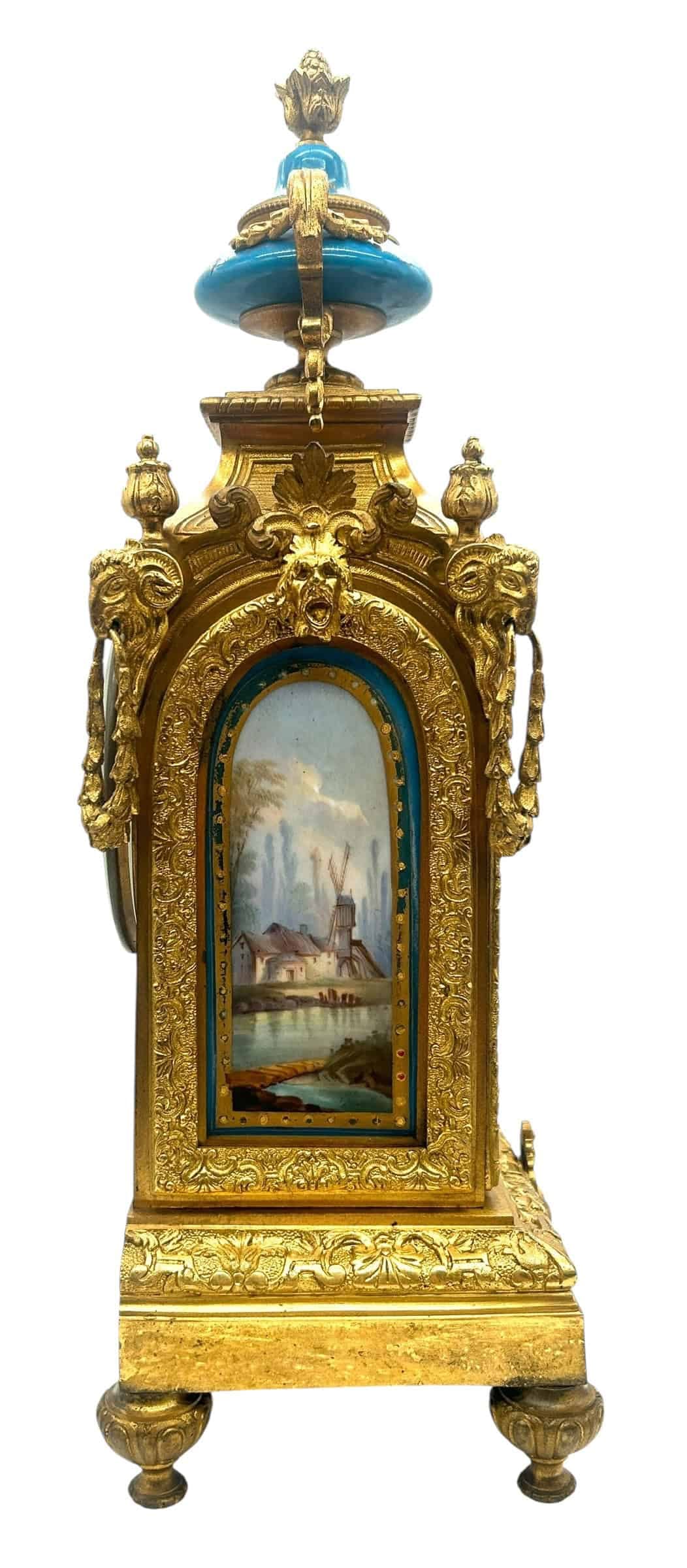 Sevres Ormolu 8-day mantel Clock