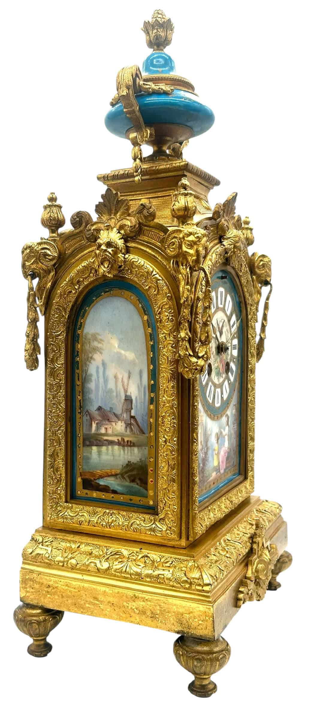 Sevres Ormolu 8-day mantel Clock