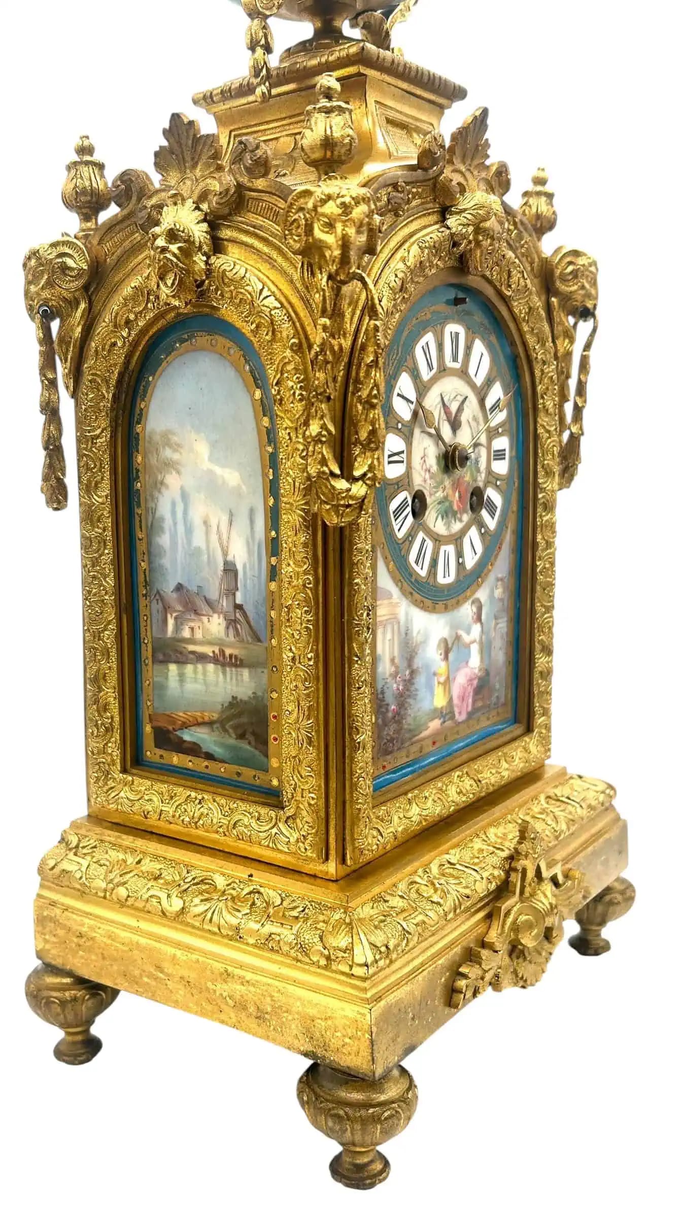 Sevres Ormolu 8-day mantel Clock