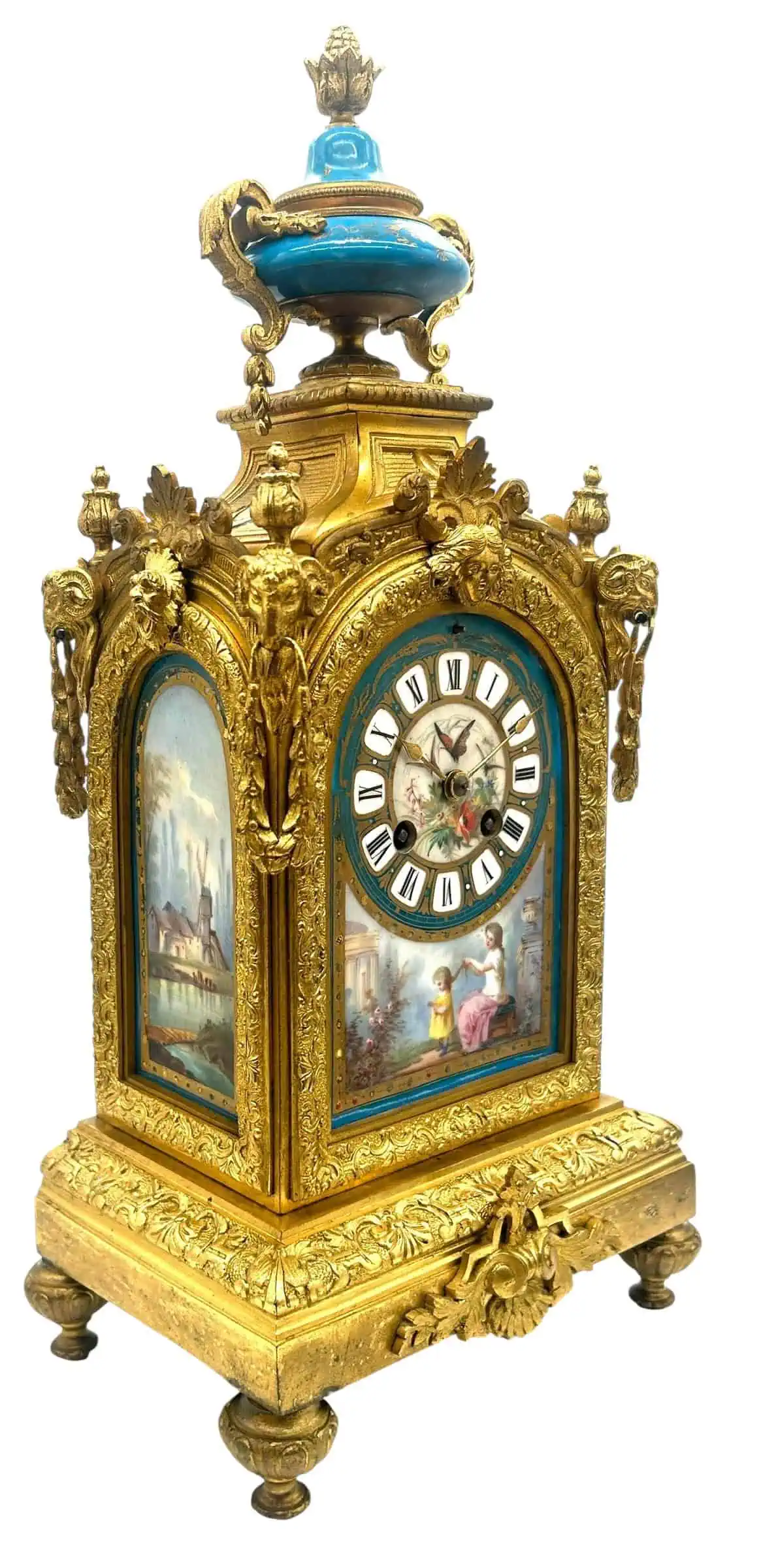 Sevres Ormolu 8-day mantel Clock