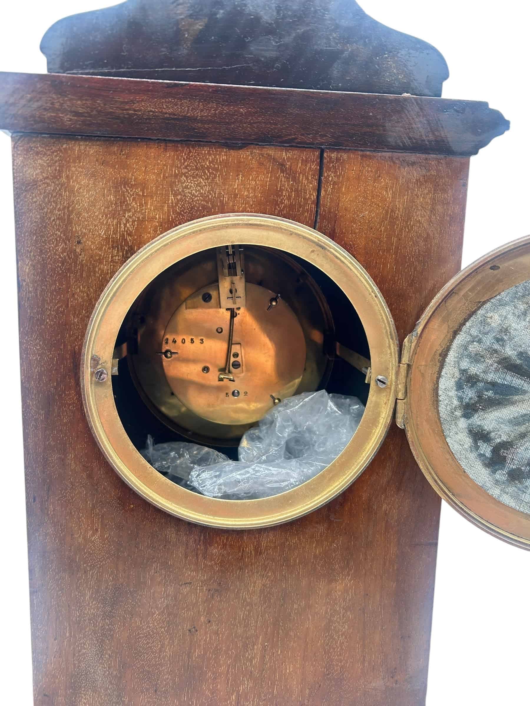 French Inlaid Mahogany Mantel Clock
