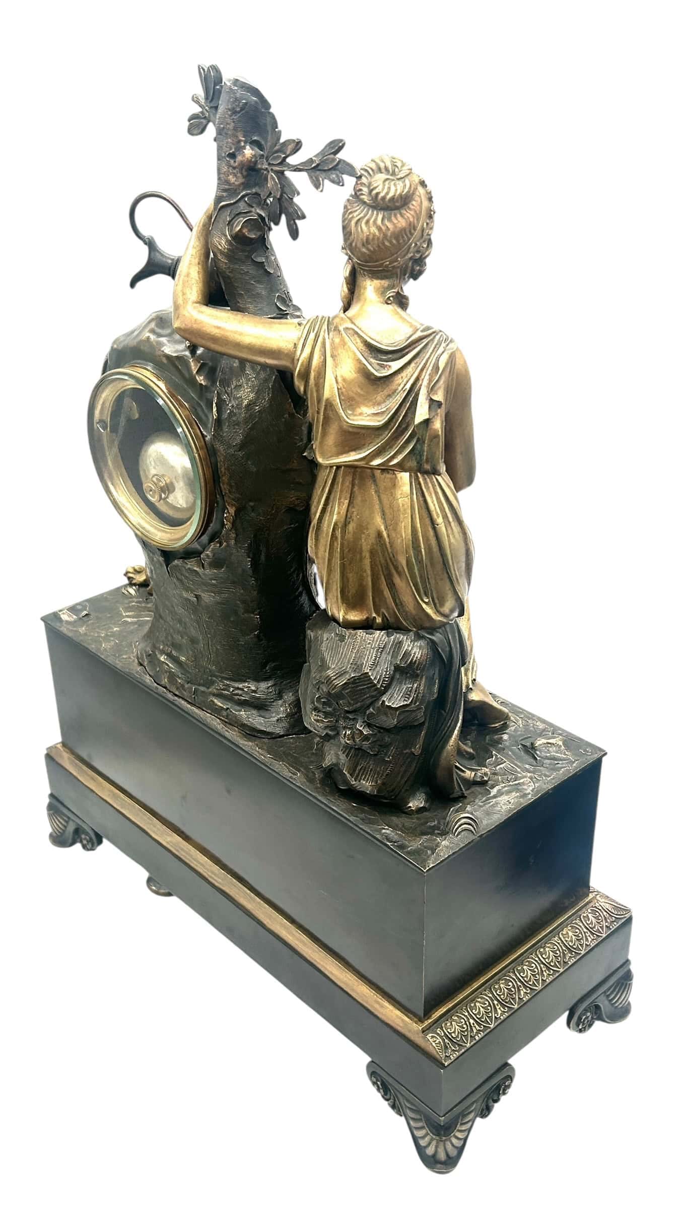French Empire Bronze Clock