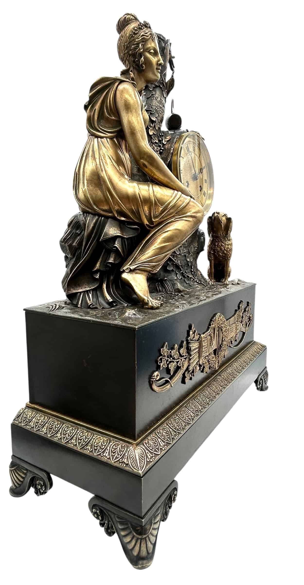French Empire Bronze Clock