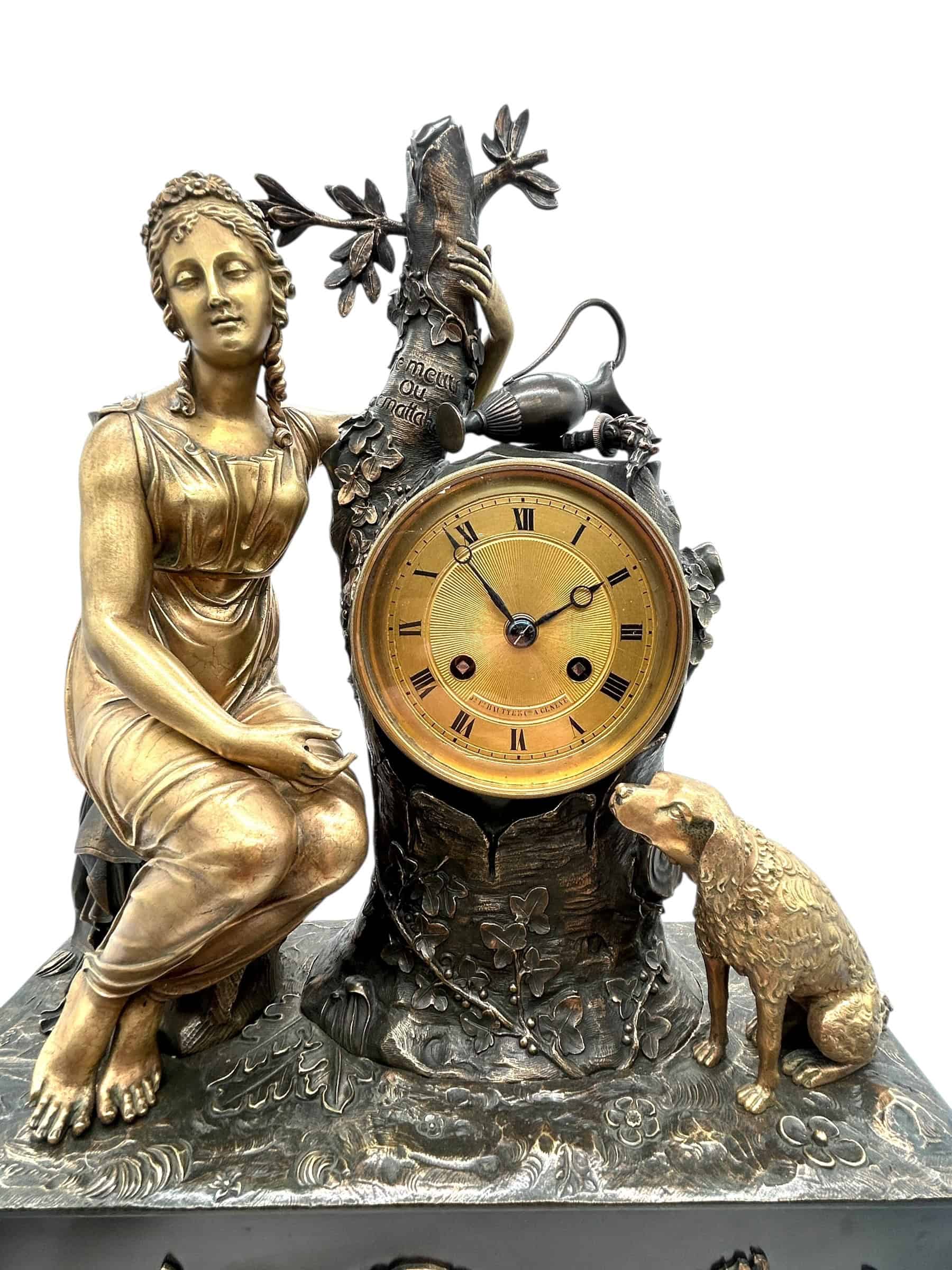 French Empire Bronze Clock