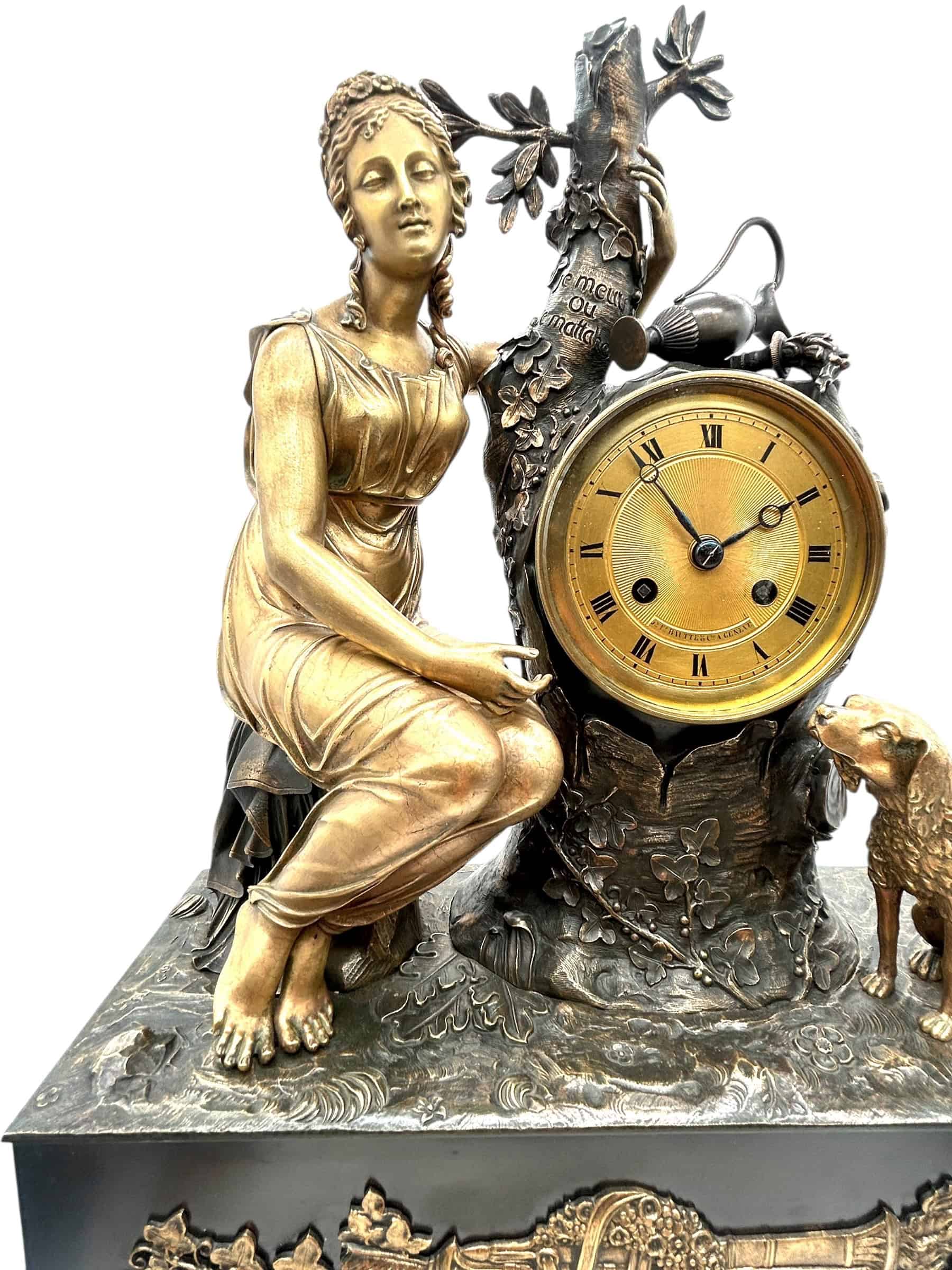 French Empire Bronze Clock