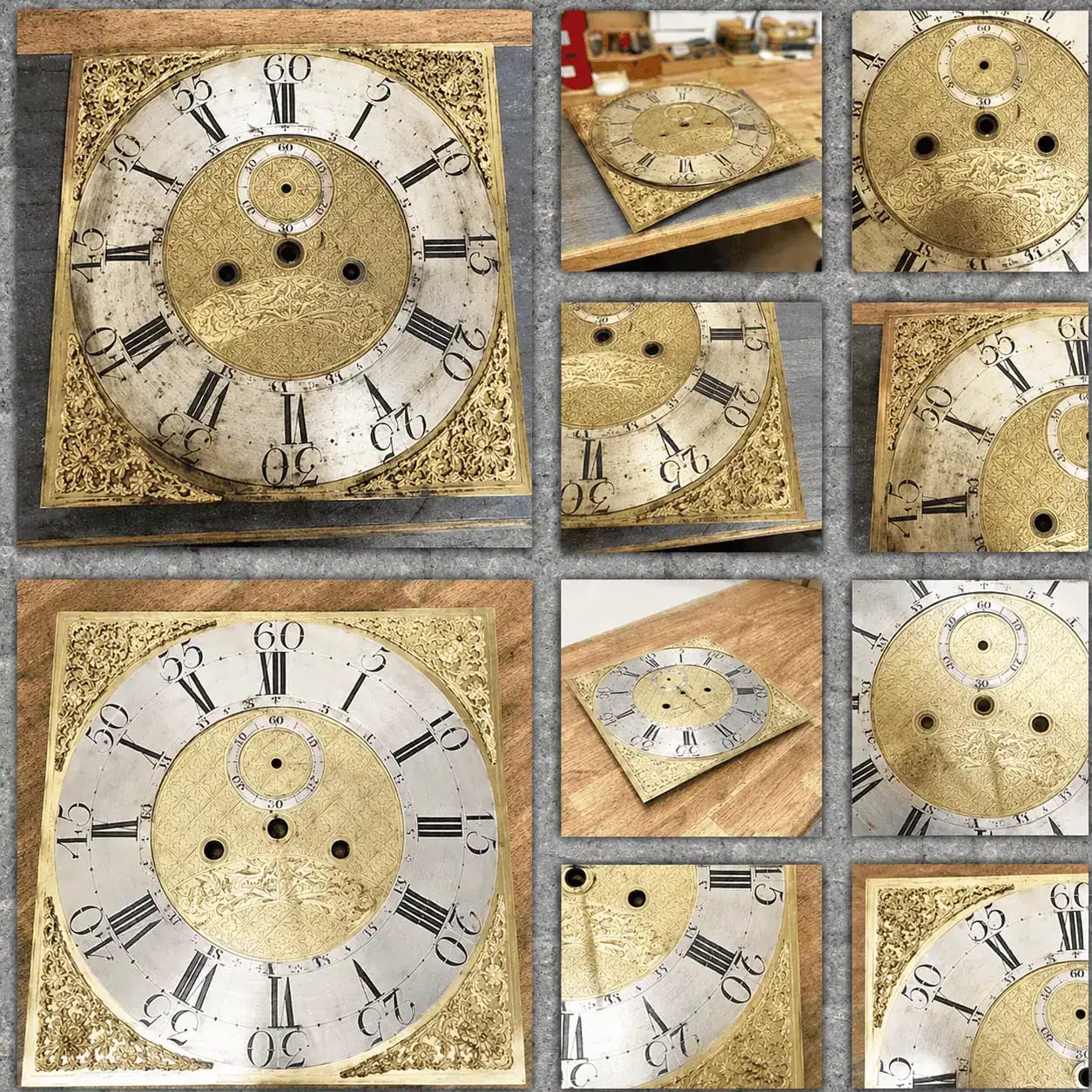 Antique clock restoration work at Vintage Clocks, Stonehouse